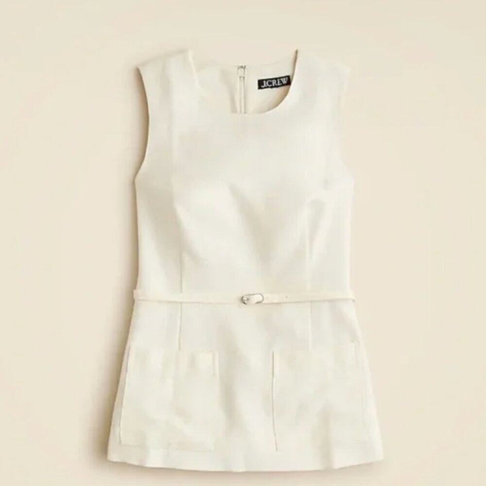 J.Crew Sleeveless Belted Top Size 8 Ivory